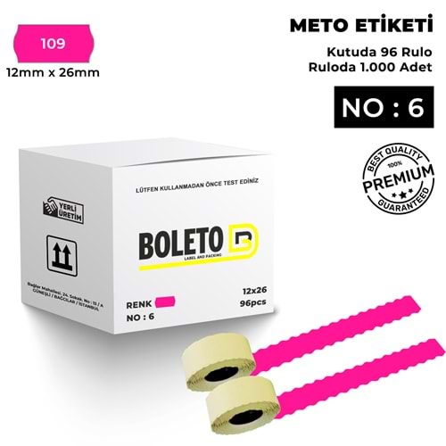 Meto Etiketi 109 Koyu Pembe