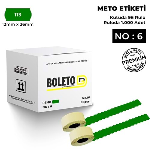 Meto Etiketi 113 Koyu Yeşil
