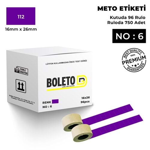 Meto Etiketi 112 Mor