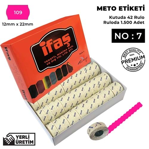 Meto Etiketi 109 Koyu Pembe