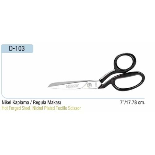 Nikel Kaplama Yatık Regula Makası 7 Inch