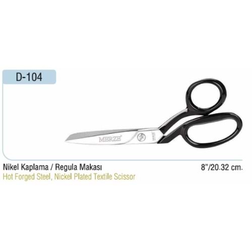 Nikel Kaplama Yatık Regula Makası 8 Inch