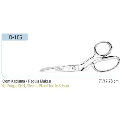 Krom Kaplama Yatık Regula Makası 7 Inch