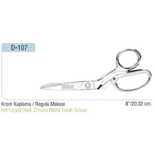 Krom Kaplama Yatık Regula Makası 7 Inch