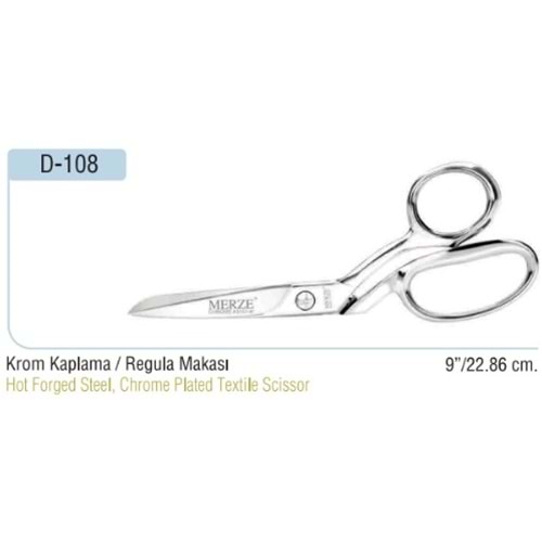 Krom Kaplama Yatık Regula Makası 9 Inch