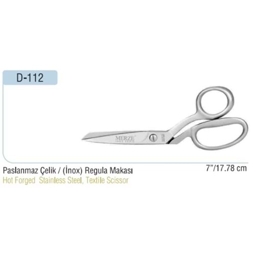 Paslanmaz Çelik Yatık Regula Makası 7 Inch