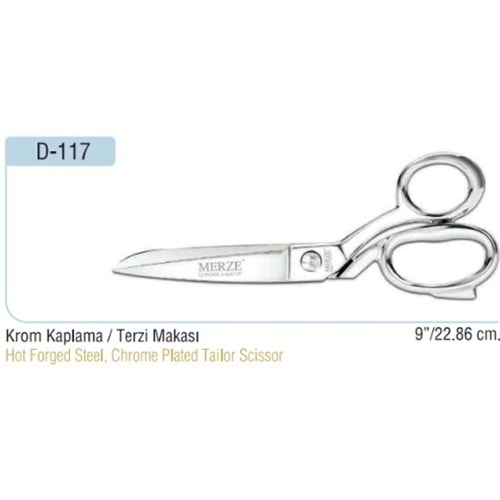 Krom Kaplama Somunlu Terzi Makası 9 Inch