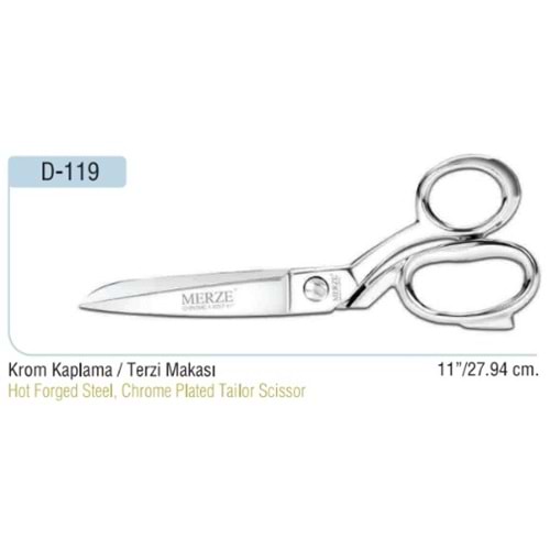 Krom Kaplama Somunlu Terzi Makası 11 Inch