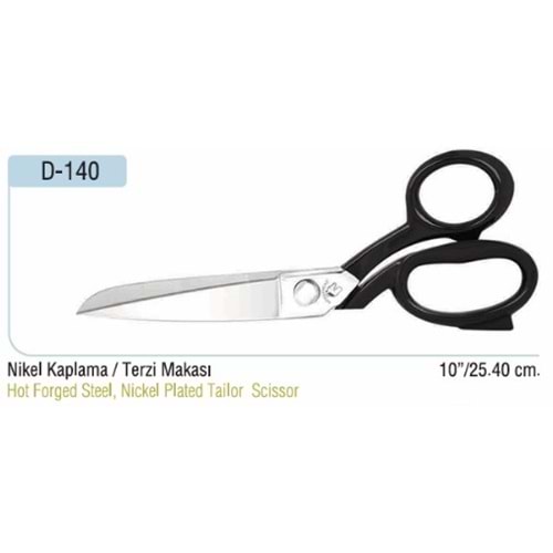 Nikel Kaplama Somunlu Terzi Makası 10 Inch