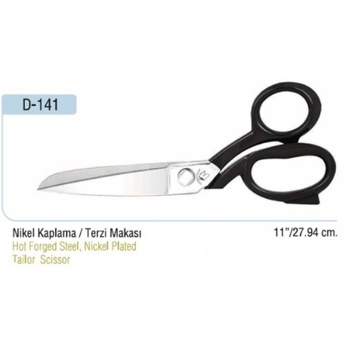 Nikel Kaplama Somunlu Terzi Makası 11 Inch