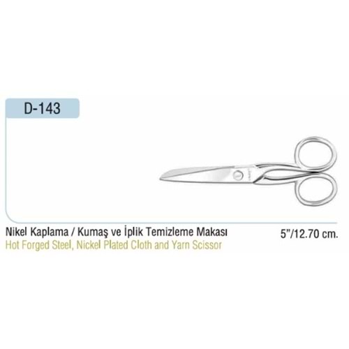 Nikel Kaplama İplik Temizleme Makası 5 Inch