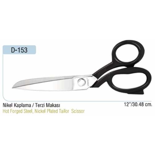 Nikel Kaplama Somunlu Terzi Makası 12 Inch