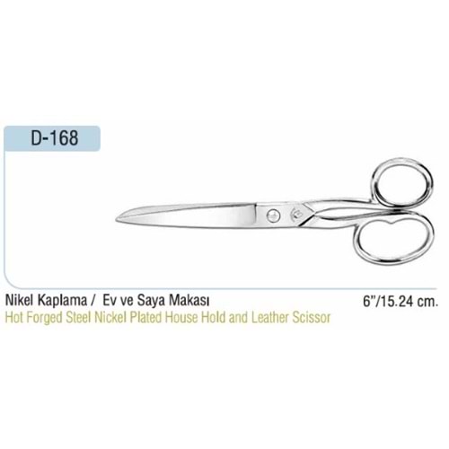 Nikel Kaplama Çift Parmak Saya Makası 6 Inch