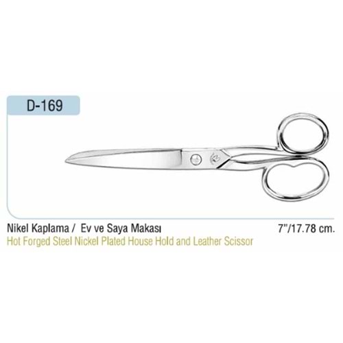 Nikel Kaplama Saya Makası 7 Inch