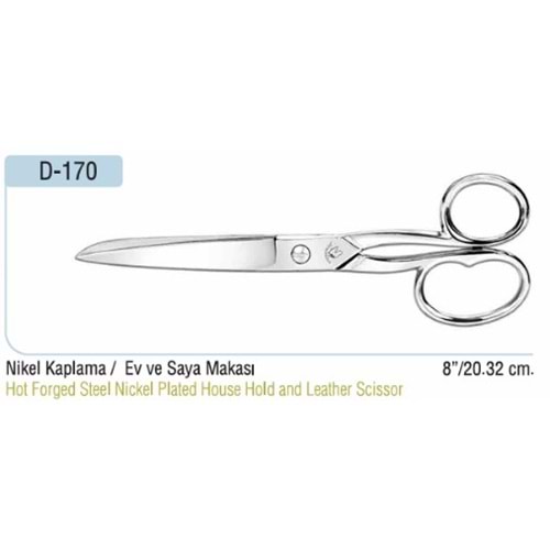 Nikel Kaplama Saya Makası 8 Inch