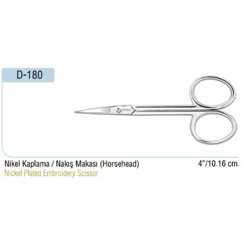 Nikel Kaplama Nakış Makası 4 Inch