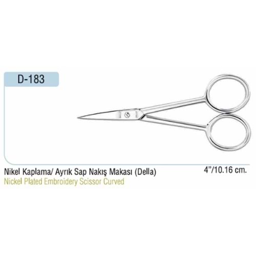 Nikel Kaplama Ayrık Sap Nakış Makası 4 Inch