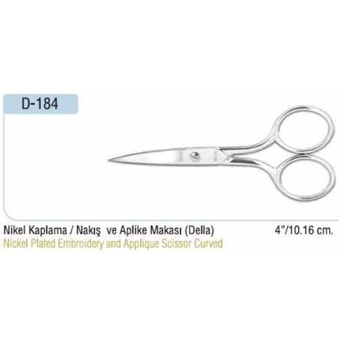 Nikel Kaplama Az Kalın Aplike Makası 4 Inch
