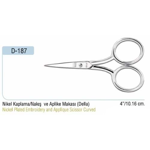 Nikel Kaplama Az Kalın Aplike Makası 4 Inch
