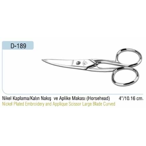 Nikel Kaplama Kalın Aplike Makası 4 Inch