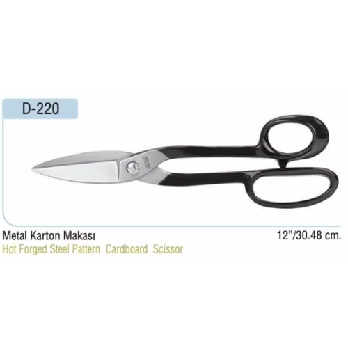 Nikel Kaplama Timsah Ağız Karton Makası 12 Inch