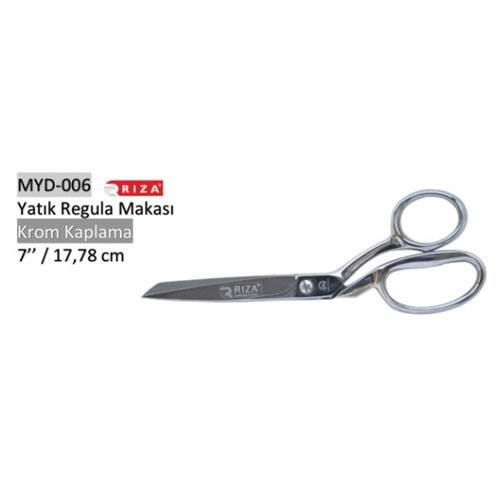 Krom Kaplama Yatık Regula Makası 7 Inch
