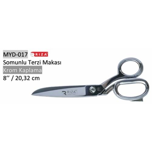 Krom Kaplama Somunlu Terzi Makası 8 Inch