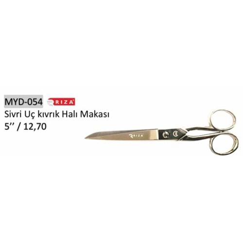 Sivri Uç Kıvrık Halı Makası 5 Inch