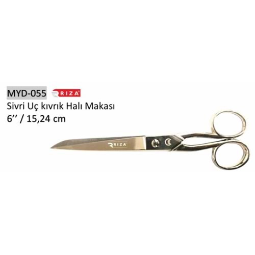 Sivri Uç Kıvrık Halı Makası 6 Inch