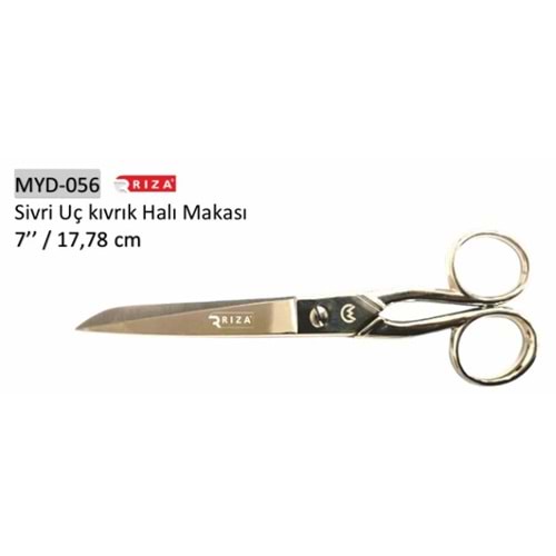 Sivri Uç Kıvrık Halı Makası 7 Inch