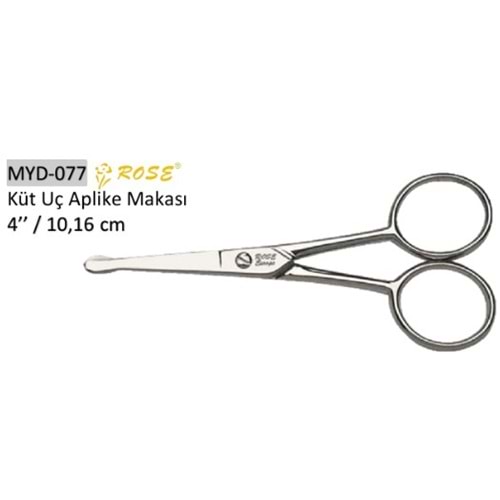 Küt Uçlu Kıvrık Aplike Makası 4 Inch