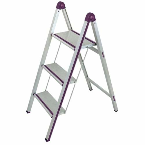 Üç Basamaklı Merdiven 102 cm x 41 cm x 5 cm 3.6 Kg Eloksal Alüminyum