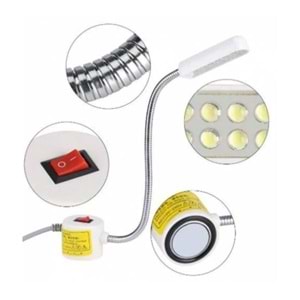 Dikiş Makinası Mıknatıslı Spiral UV Led Mor Işık Led Lamba 10 Adet Led