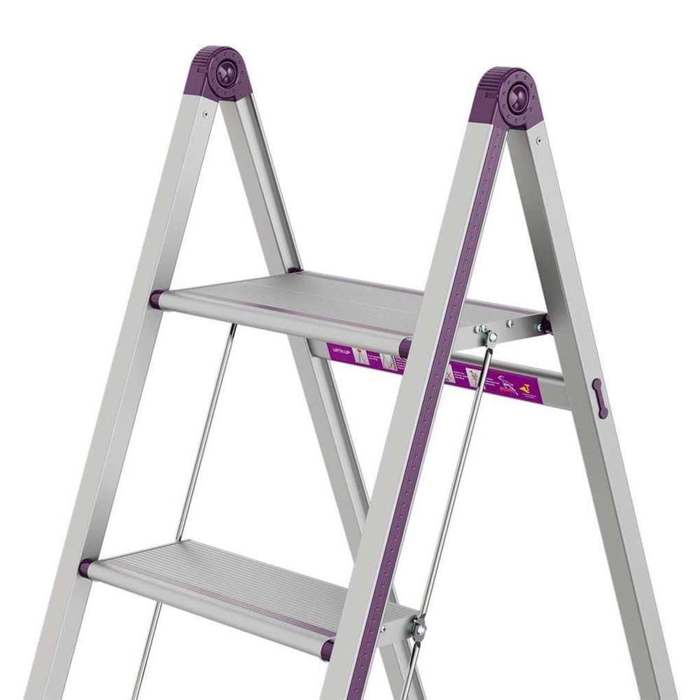 Dört Basamaklı Merdiven 127 cm x 41 cm x 5 cm 5 Kg Eloksal Alüminyum