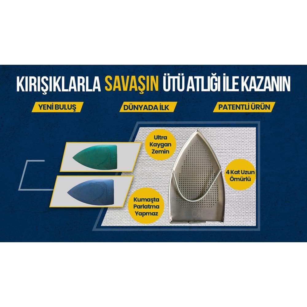 El Ütüsü Alüminyum Çerçeveli Mavi Seramik Altlık